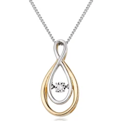 Beaverbrooks Dance 9ct Yellow Gold and White Gold Diamond Pendant