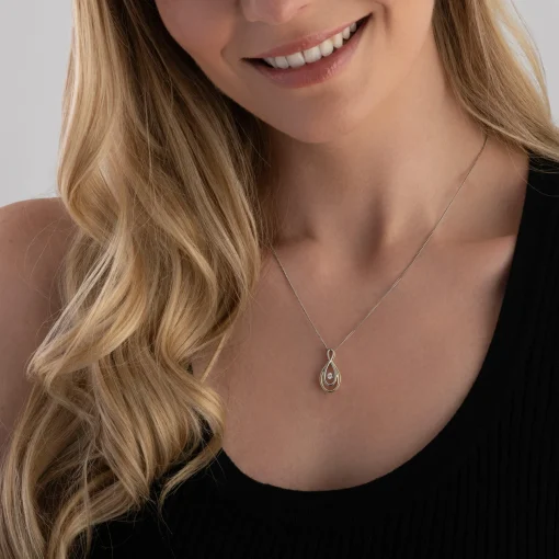 Beaverbrooks Dance 9ct Yellow Gold and White Gold Diamond Pendant