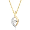 Beaverbrooks Dance 9ct Yellow Gold and White Gold Diamond Pendant