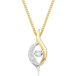 Beaverbrooks Dance 9ct Yellow Gold and White Gold Diamond Pendant
