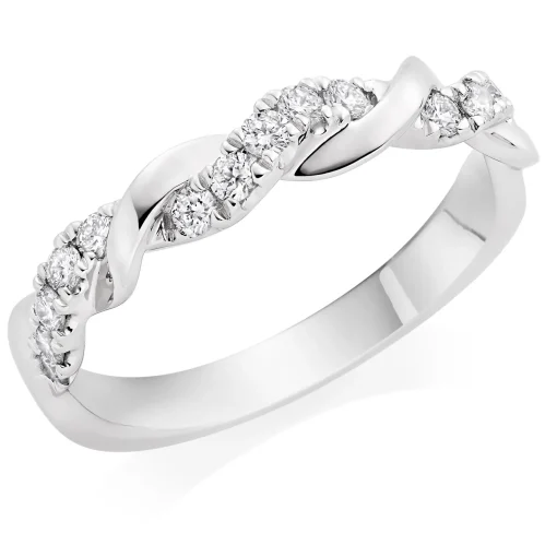 Beaverbrooks Entwine Platinum Diamond 2.5mm Wedding Ring