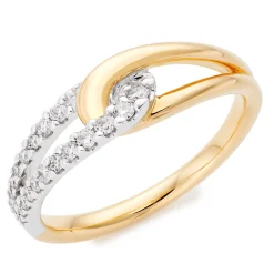 Beaverbrooks Essence 9ct Yellow Gold and White Gold Diamond Ring