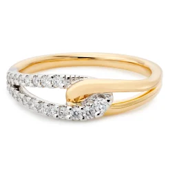 Beaverbrooks Essence 9ct Yellow Gold and White Gold Diamond Ring