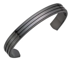 Beaverbrooks Gunmetal Torque Men's Bracelet