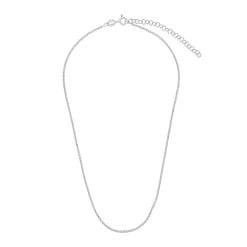 Beaverbrooks Mini B Silver Rhodium Plated Trace Chain 35cm
