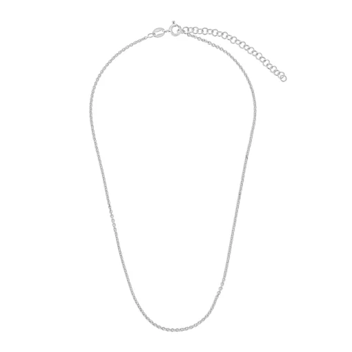 Beaverbrooks Mini B Silver Rhodium Plated Trace Chain 35cm