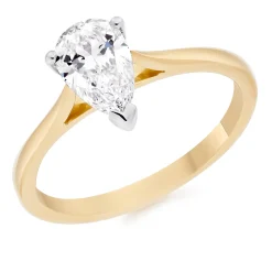 Beaverbrooks Once 18ct Yellow Gold Diamond Pear Shaped Engagement Ring