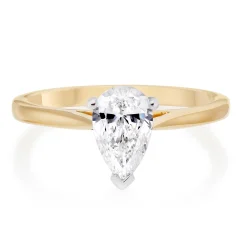 Beaverbrooks Once 18ct Yellow Gold Diamond Pear Shaped Engagement Ring