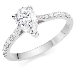 Beaverbrooks Once Platinum Diamond Pear Shaped Solitaire Engagement Ring