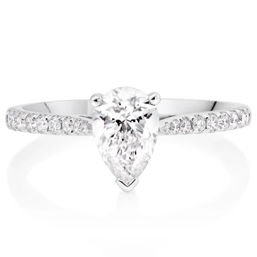 Beaverbrooks Once Platinum Diamond Pear Shaped Solitaire Engagement Ring