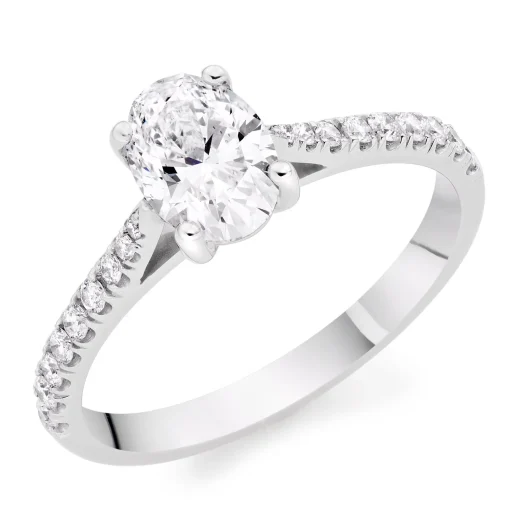 Beaverbrooks Once Platinum Oval Cut Diamond Solitaire Ring