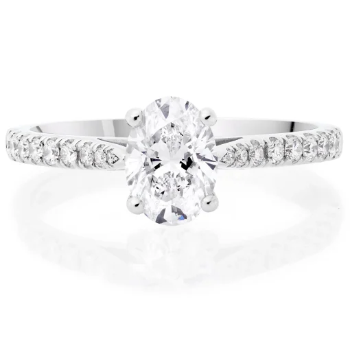Beaverbrooks Once Platinum Oval Cut Diamond Solitaire Ring