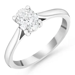 Beaverbrooks Once Platinum Diamond Oval Shaped Solitaire Engagement Ring