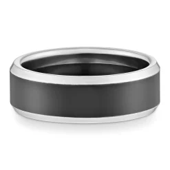 Beaverbrooks Platinum and Zirconium 7mm Men’s Wedding Ring
