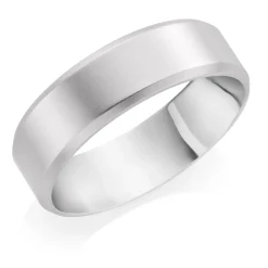 Beaverbrooks Platinum Brushed 6mm Men's Wedding Ring