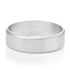 Beaverbrooks Platinum Brushed 6mm Men's Wedding Ring