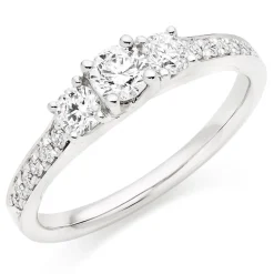 Beaverbrooks Platinum Diamond Three Stone Ring