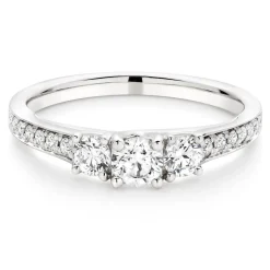 Beaverbrooks Platinum Diamond Three Stone Ring