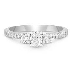 Beaverbrooks Platinum Diamond Three Stone Engagement Ring