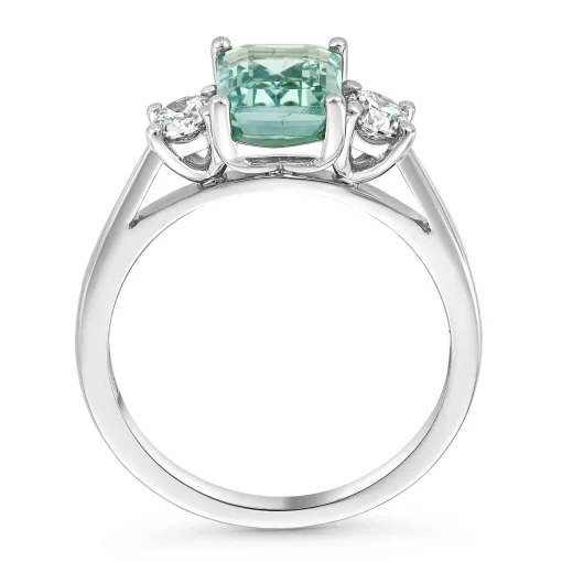 Beaverbrooks Platinum Diamond Tourmaline Engagement Ring