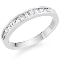 Beaverbrooks Platinum Diamond Half Eternity Ring