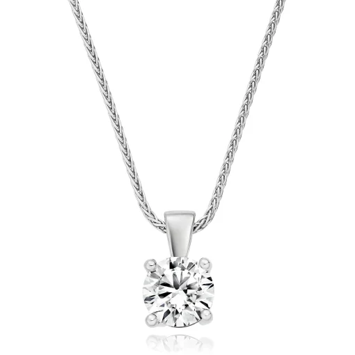 Beaverbrooks Platinum Diamond Solitaire Pendant