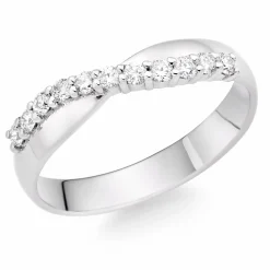 Beaverbrooks Platinum Diamond Shaped 3mm Wedding Ring