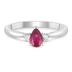Beaverbrooks Platinum Diamond Ruby Ring