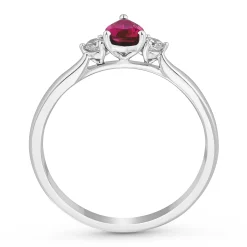 Beaverbrooks Platinum Diamond Ruby Ring