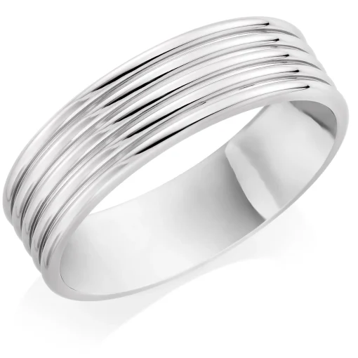 Beaverbrooks Platinum Fancy 6mm Men's Wedding Ring
