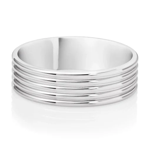 Beaverbrooks Platinum Fancy 6mm Men's Wedding Ring