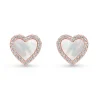 Beaverbrooks Rose Gold Plated Cubic Zirconia Mother of Pearl Heart Stud Earrings