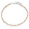 Beaverbrooks Silver and Rose Gold Plated Twist Anklet