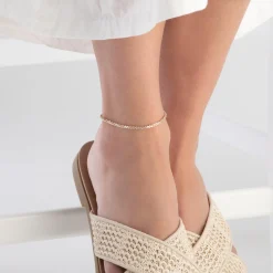 Beaverbrooks Silver and Rose Gold Plated Twist Anklet