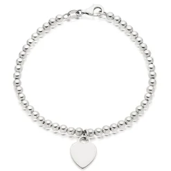 Beaverbrooks Silver Ball Heart Bracelet