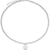 Beaverbrooks Silver Ball Heart Necklace
