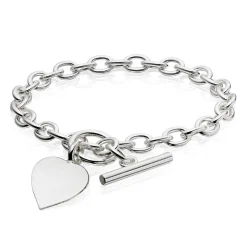 Beaverbrooks Silver Belcher Heart Bracelet