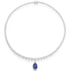 Beaverbrooks Silver Blue Cubic Zirconia Necklace