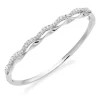 Beaverbrooks Silver Cubic Zirconia Split Bangle