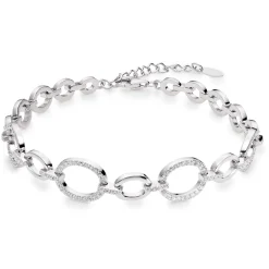 Beaverbrooks Silver Cubic Zirconia Circle Bracelet