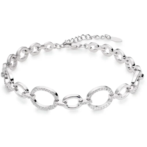 Beaverbrooks Silver Cubic Zirconia Circle Bracelet