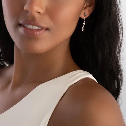 Beaverbrooks Silver Cubic Zirconia Infinity Drop Earrings