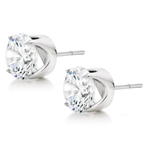 Beaverbrooks Silver Cubic Zirconia Stud Earrings