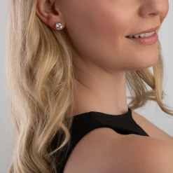 Beaverbrooks Silver Cubic Zirconia Stud Earrings