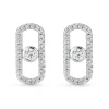 Beaverbrooks Silver Cubic Zirconia Glide Stud Earrings
