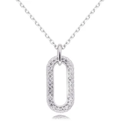 Beaverbrooks Silver Cubic Zirconia Necklace
