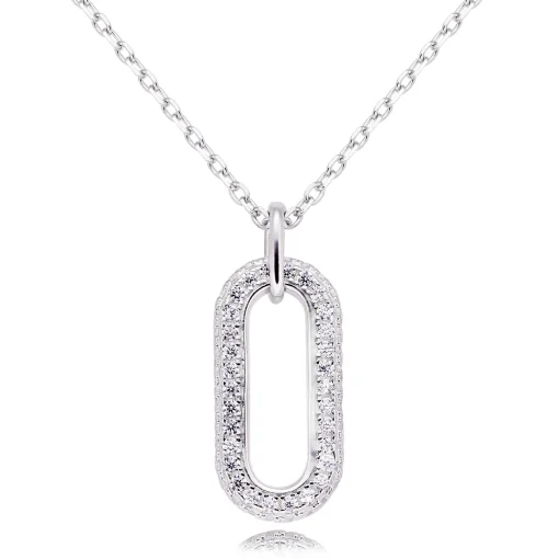Beaverbrooks Silver Cubic Zirconia Necklace