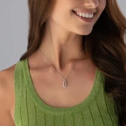 Beaverbrooks Silver Cubic Zirconia Necklace