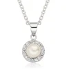Beaverbrooks Silver Cubic Zirconia and Freshwater Cultured Pearl Pendant