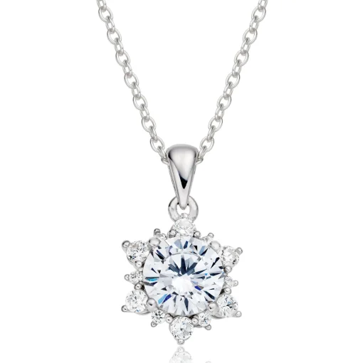 Beaverbrooks Silver Cubic Zirconia Pendant